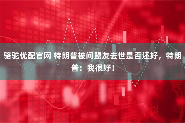 骆驼优配官网 特朗普被问盟友去世是否还好，特朗普：我很好！
